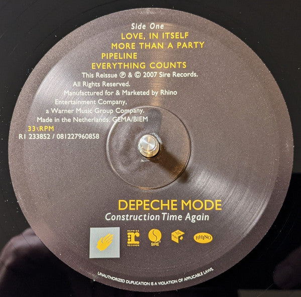 Depeche Mode : Construction Time Again (LP, Album, RE, RM, Gat)