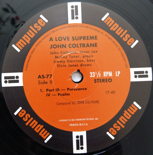 John Coltrane : A Love Supreme (LP, Album, RE, RP, 180)