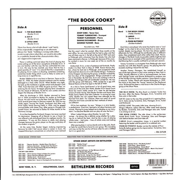 Booker Ervin : The Book Cooks (LP, Album, RE, RM)