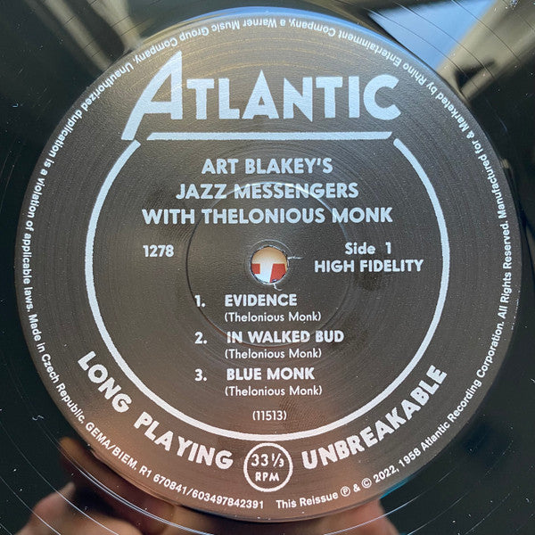 Art Blakey & The Jazz Messengers With Thelonious Monk : Art Blakey's Jazz Messengers With Thelonious Monk (2xLP, Album, Mono, Dlx, RM, 180)