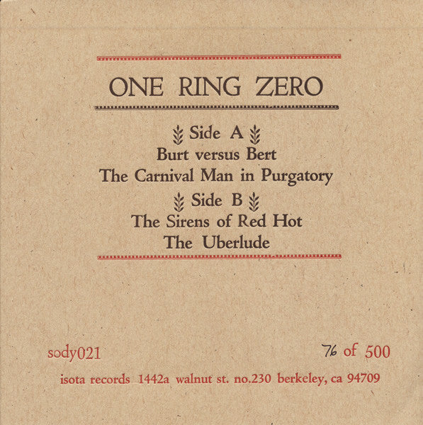 One Ring Zero : The Sirens Of Red Hot EP (7", EP, Ltd)