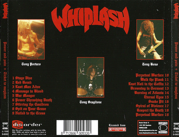 Whiplash (5) : Power And Pain + Ticket To Mayhem (CD, Comp)