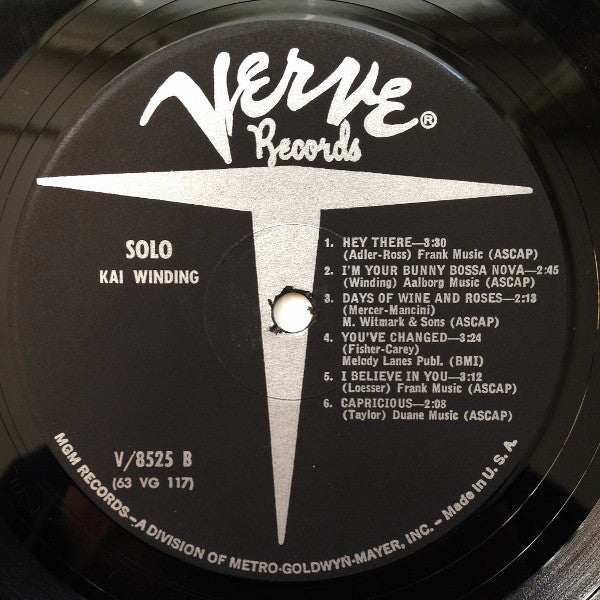 Kai Winding : Solo (LP, Album, Mono, Lam)