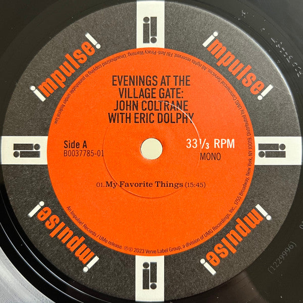 John Coltrane With Eric Dolphy : Evenings At The Village Gate (LP,Album,Mono)