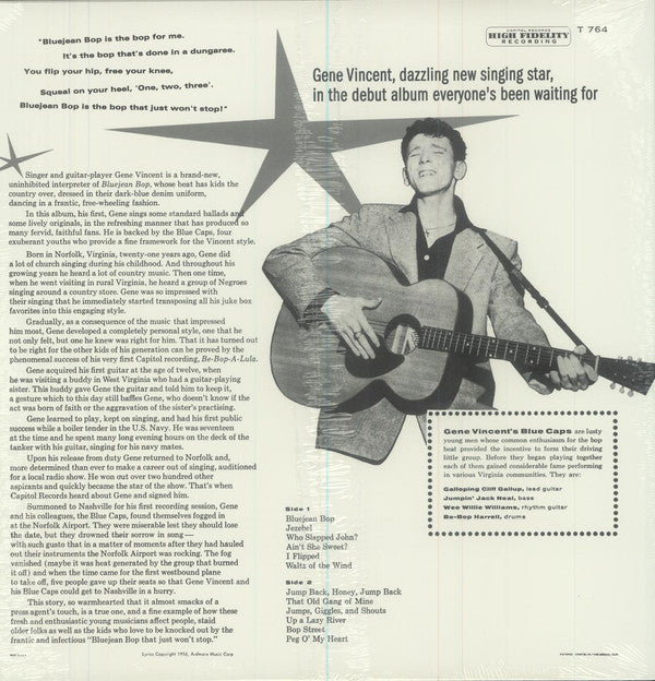 Gene Vincent & His Blue Caps : Bluejean Bop (LP, Album, RE)