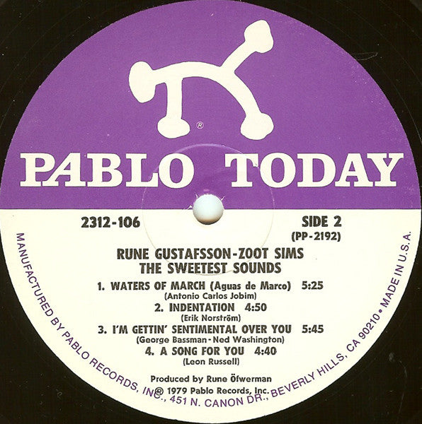 Rune Gustafsson / Zoot Sims : The Sweetest Sounds (LP, Album)