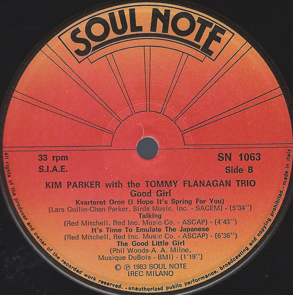 Kim Parker With The Tommy Flanagan Trio : Good Girl (LP, Album)