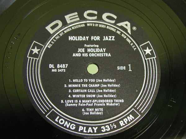 Joe Holiday : Holiday For Jazz! (LP, Album, Mono)