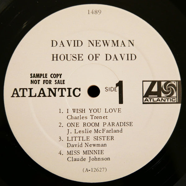 David "Fathead" Newman : House Of David (LP, Album, Mono, Promo)