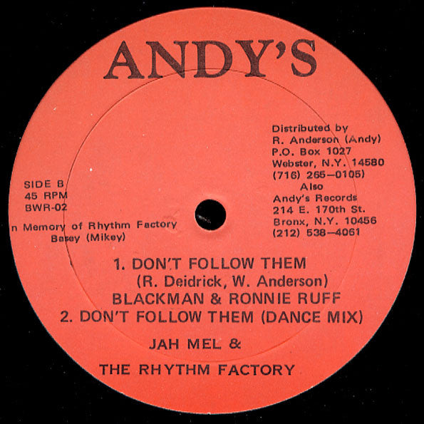 Blackman (11) & Ronnie Ruff (2) : Eat Where You Sleep / Don't Follow Them (12")