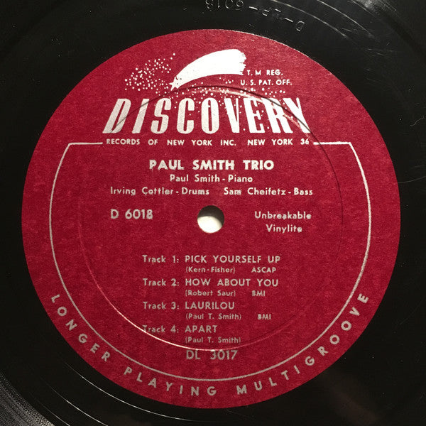 The Paul Smith Trio : Paul Smith Trio (10", Album)