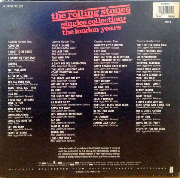 The Rolling Stones : Singles Collection - The London Years (4xCass, Comp + Box)