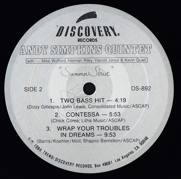 Andy Simpkins Quintet : Summer Strut (LP, Album)