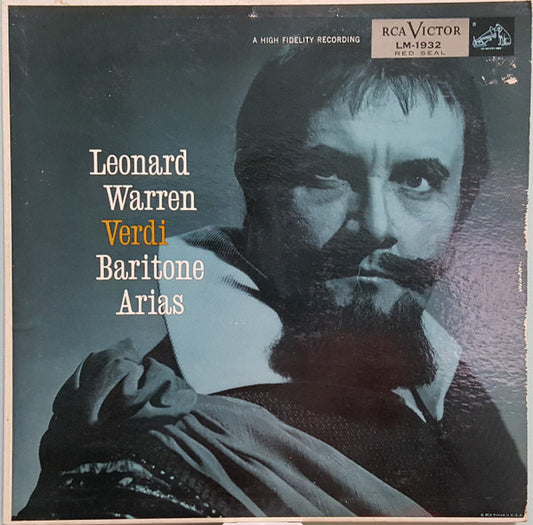 Leonard Warren, Giuseppe Verdi : Verdi Baritone Arias (LP, Mono)