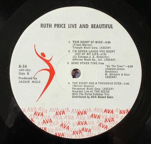 Ruth Price : Live & Beautiful (LP, Album, Mono)