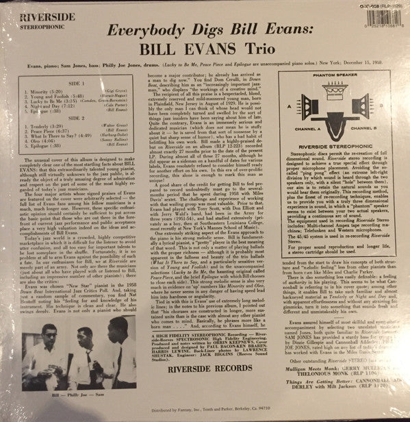 Bill Evans Trio* : Everybody Digs Bill Evans (LP, Album, RE, RP)