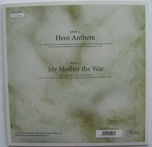 The Lionheart Brothers : Hero Anthem (7", Single, Ltd, Num)