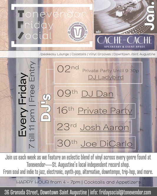 The Tonevendor Friday Social @ Cache-Cache