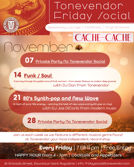 The Tonevendor Friday Social @ Cache-Cache