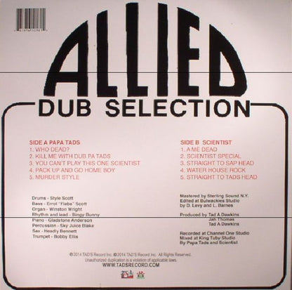 Scientist Vs Tad A. Dawkins : Allied Dub Selection (LP, Album, RE)