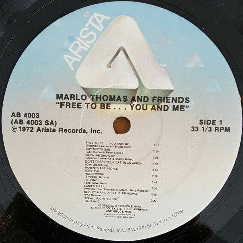 Marlo Thomas And Friends : Free To Be...You And Me (LP, Album, RE)