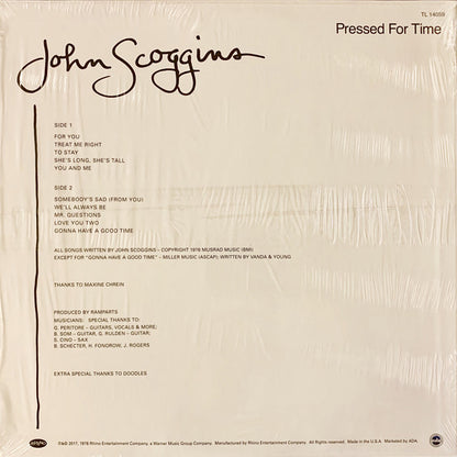 John Scoggins : Pressed For Time (LP, Album, RE)