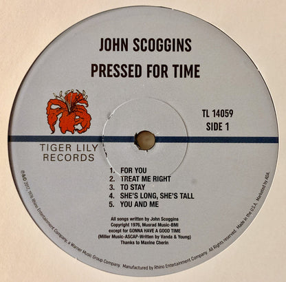 John Scoggins : Pressed For Time (LP, Album, RE)
