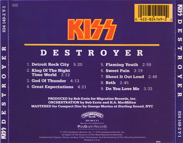 Kiss : Destroyer (CD, Album, RE)