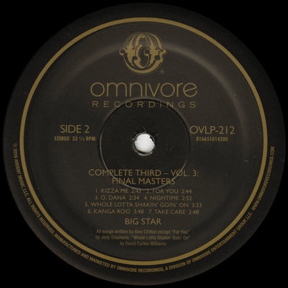 Big Star : Complete Third: Vol. 3: Final Masters (2xLP, Etch, RE)