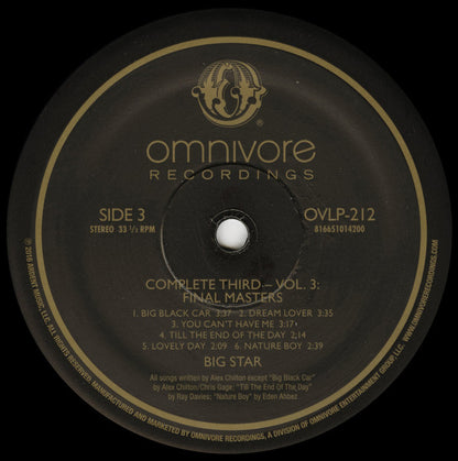 Big Star : Complete Third: Vol. 3: Final Masters (2xLP, Etch, RE)