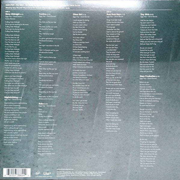 Iggy Pop : The Idiot (LP, Album, RE)