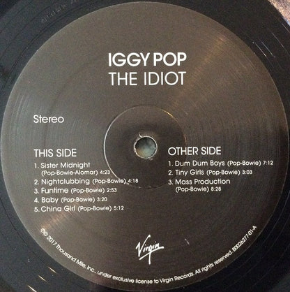 Iggy Pop : The Idiot (LP, Album, RE)