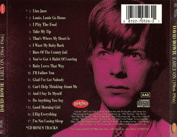 David Bowie : Early On (1964-1966) (CD, Comp, RM)
