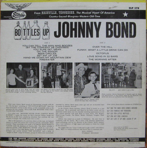 Johnny Bond : Bottles Up (LP, Album)