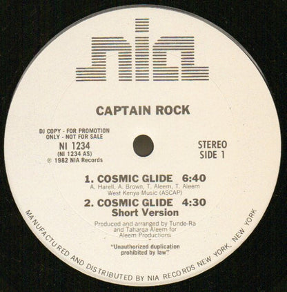 Captain Rock : Cosmic Glide (12", Promo)