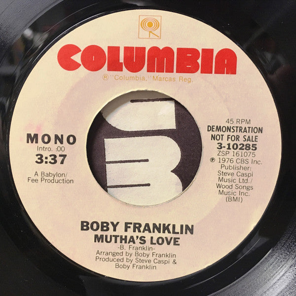 Boby Franklin* : Mutha's Love (7", Single, Mono, Promo)