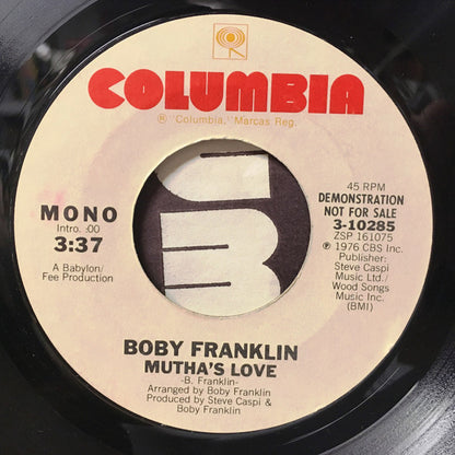 Boby Franklin* : Mutha's Love (7", Single, Mono, Promo)