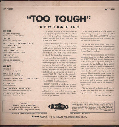 Bobby Tucker Trio : Too Tough (LP, Album)