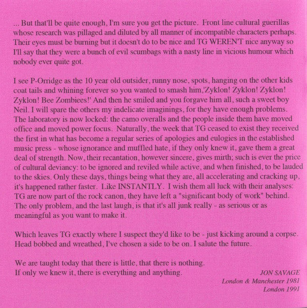 Throbbing Gristle : 20 Jazz Funk Greats (2xCD, Album, RE, RM)