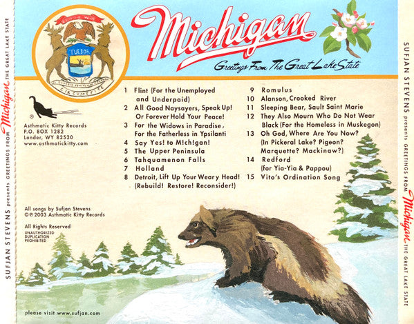 Sufjan Stevens : Greetings From Michigan The Great Lake State (CD, Album, RE)