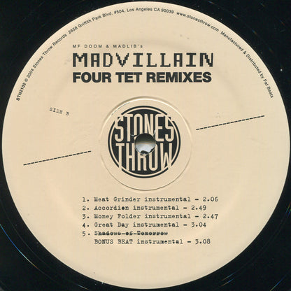 Madvillain : Four Tet Remixes (12", EP, RE)
