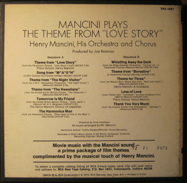 Henry Mancini : Mancini Plays The Theme From "Love Story" (Reel, 4tr Stereo, 7" Reel, Album)