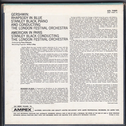 George Gershwin — Stanley Black , Piano And Conducting The  London Festival Orchestra : Rhapsody In Blue / American In Paris (Reel, 4tr Stereo, 7" Reel, Album)