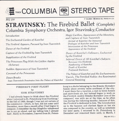 Igor Stravinsky - Columbia Symphony Orchestra : The Firebird (Reel, 4tr Stereo, 7" Reel)