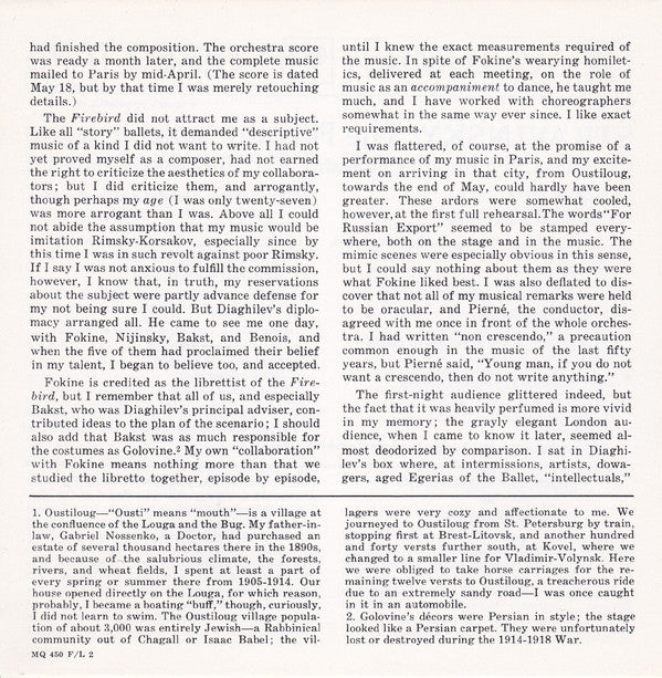 Igor Stravinsky - Columbia Symphony Orchestra : The Firebird (Reel, 4tr Stereo, 7" Reel)