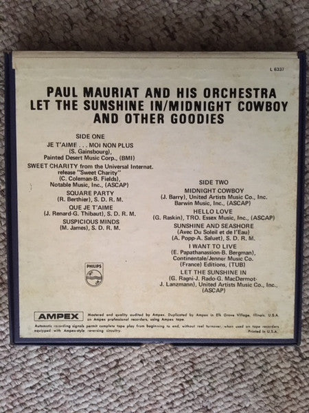 Paul Mauriat And His Orchestra : Let The Sunshine In / Midnight Cowboy (Reel, 4tr Stereo, 7" Reel, Lar)