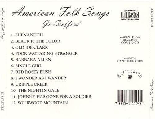 Jo Stafford : Jo Stafford Sings American Folk Songs (CD, RE)