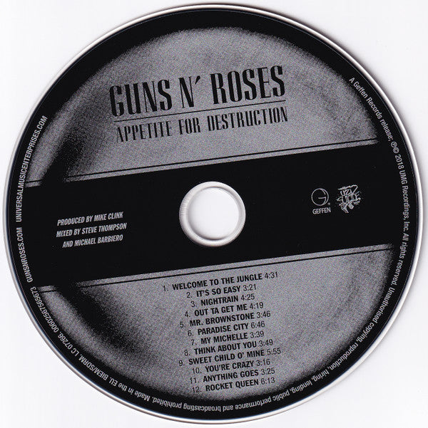 Guns N' Roses : Appetite For Destruction (CD, Album, RE, RM)