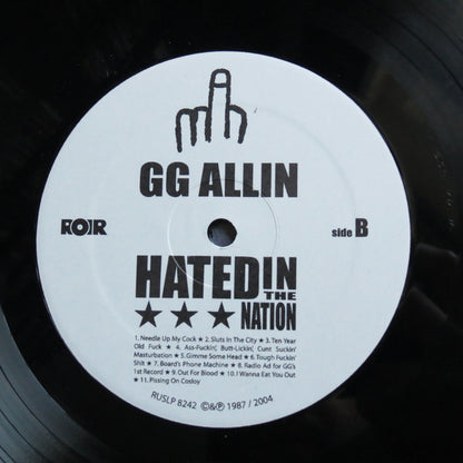 GG Allin : Hated In The Nation (LP, RE)