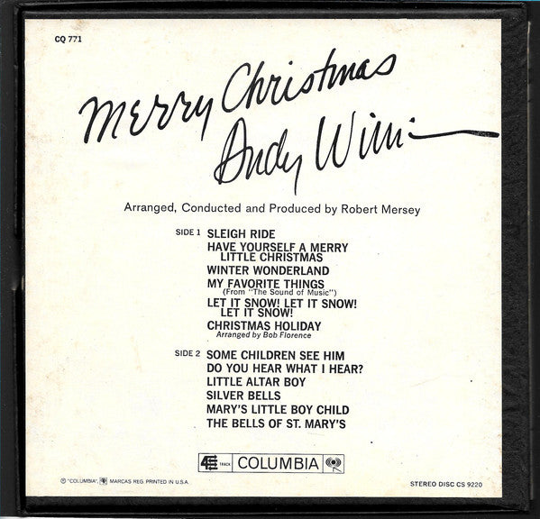 Andy Williams : Merry Christmas (Reel, 4tr Stereo, 7" Reel, Album)